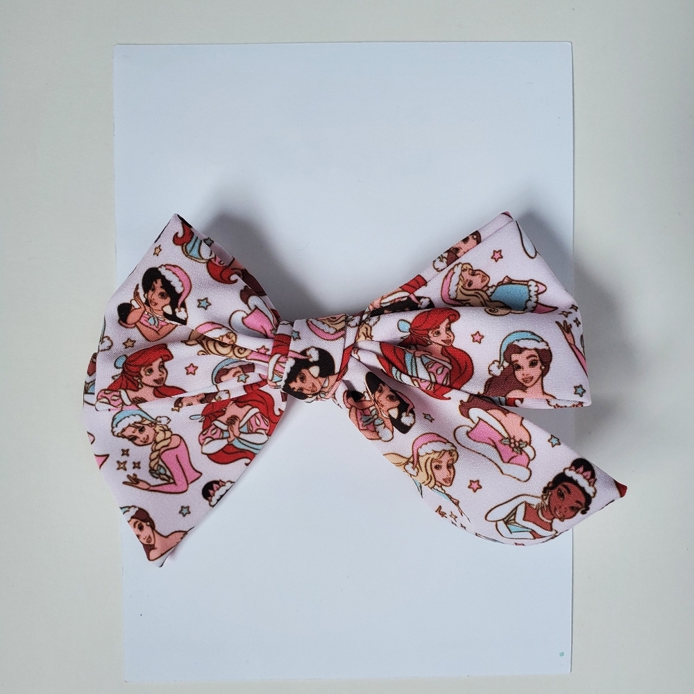 Christmas Disney Princess Hair Bow For Girls, OS Handmade. Hair Clip